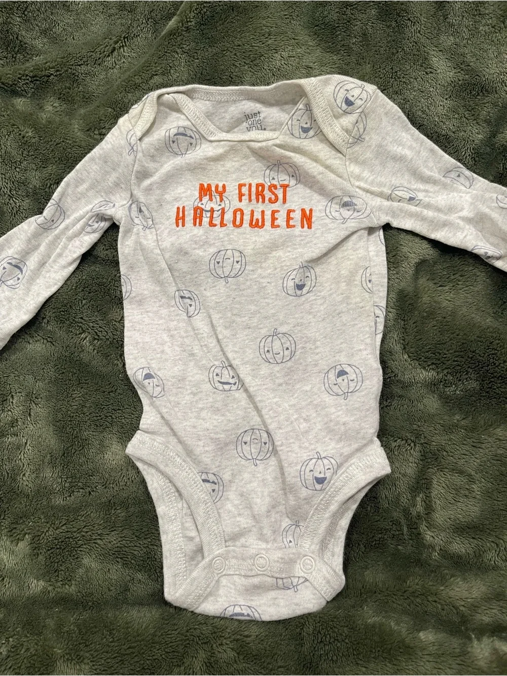 Carter's Light Blue & White Striped Footed One-Piece